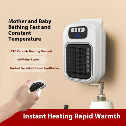 Wall-Mounted Portable Electric Heater with Remote – Adjustable Silent Thermostat for Home & Office