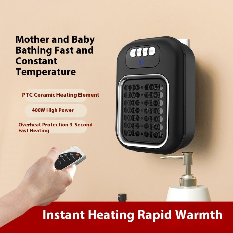 Wall-Mounted Portable Electric Heater with Remote – Adjustable Silent Thermostat for Home & Office