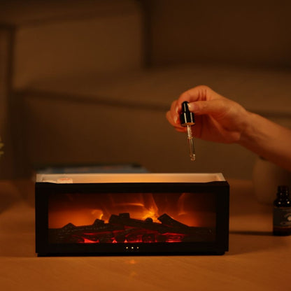 Fireplace Flame Simulation Aromatherapy Diffuser – Ambient LED Mist Humidifier